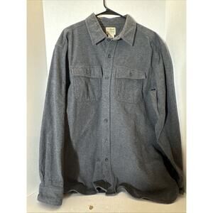 LL Bean Men XL Chamois Shirt Flannel Fabric Traditional Fit Heather Gray Button